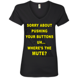 SorryButtons 88VL Anvil Ladies' V-Neck T-Shirt