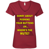 SorryButtons 88VL Anvil Ladies' V-Neck T-Shirt