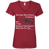 Give Peace a Chance 88VL Anvil Ladies' V-Neck T-Shirt
